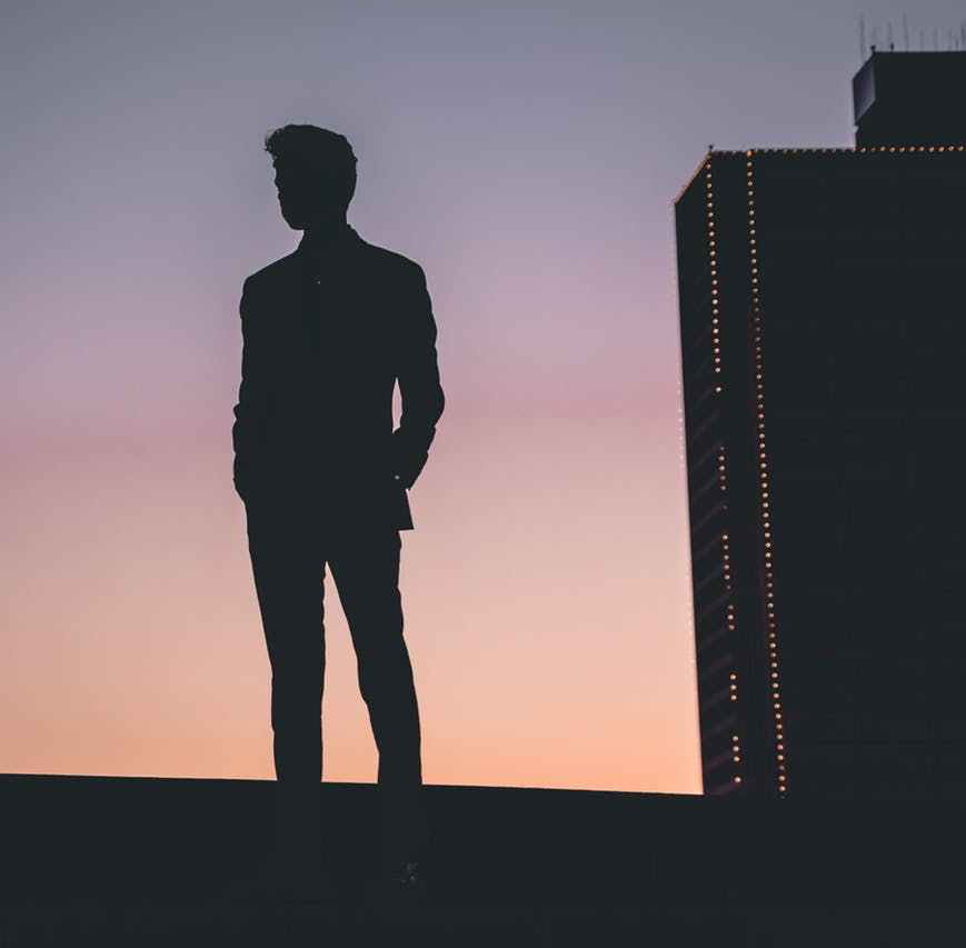 silhouette of man standing